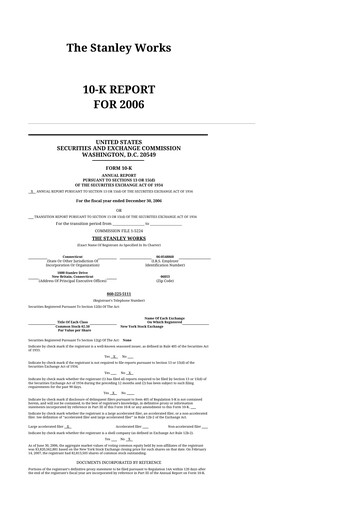 Thumbnail Stanley Black & Decker

 10-K Annual Report 