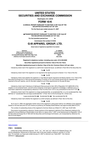 Thumbnail G-III Apparel Group 10-K Annual Report 