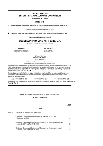 Thumbnail Suburban Propane Partners 10-Q Quarterly Report FY 