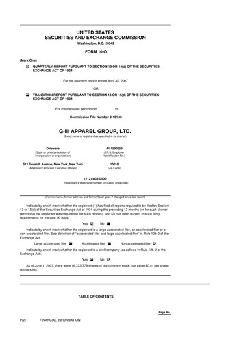 Thumbnail G-III Apparel Group 10-Q Quarterly Report FY 