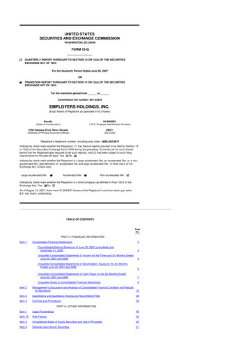 Vorschaubild Employers Holdings 10-Q Quartalsbericht  