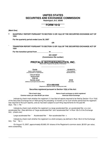 Thumbnail Protalix BioTherapeutics
 10-Q Quarterly Report FY 