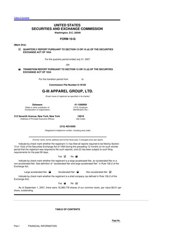 Thumbnail G-III Apparel Group 10-Q Quarterly Report FY 
