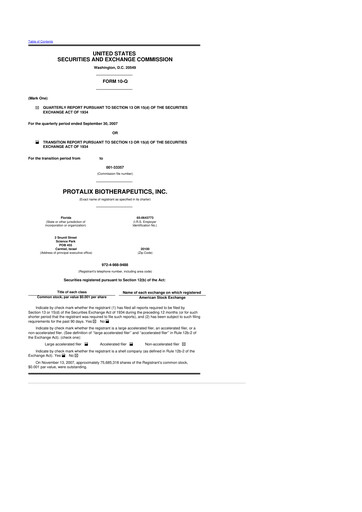 Thumbnail Protalix BioTherapeutics
 10-Q Quarterly Report FY 