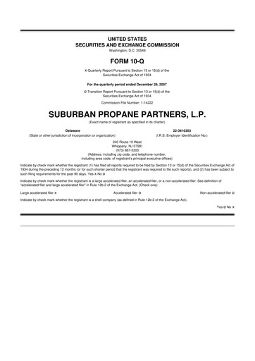 Thumbnail Suburban Propane Partners 10-Q Quarterly Report FY 