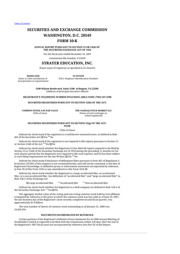 Thumbnail Strategic Education
 10-K Annual Report 