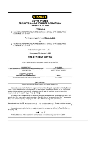 Thumbnail Stanley Black & Decker

 10-Q Quarterly Report FY 