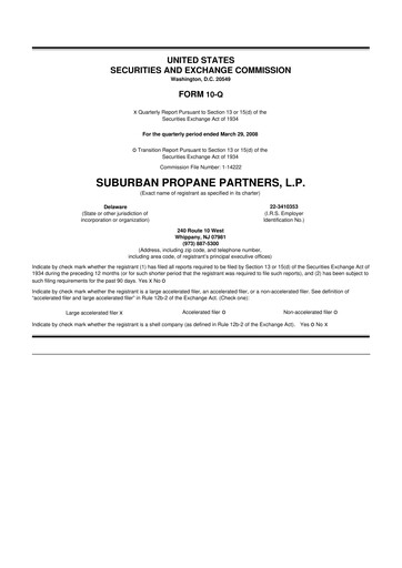 Thumbnail Suburban Propane Partners 10-Q Quarterly Report FY 