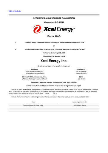 Thumbnail Xcel Energy 10-Q Quarterly Report FY 
