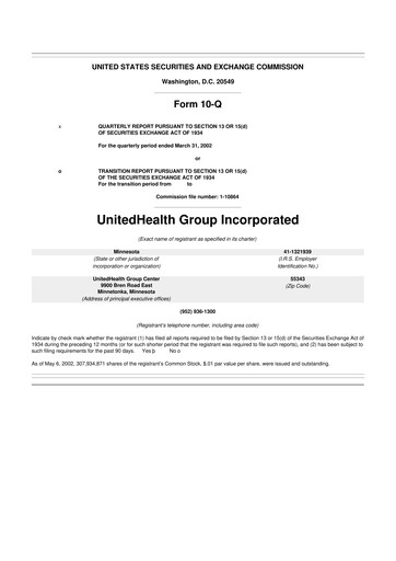 Thumbnail UnitedHealth 10-Q Quarterly Report FY 