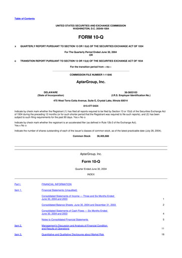 Miniature AptarGroup 10-Q Rapport trimestriel  