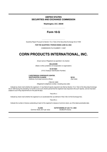 Thumbnail Ingredion 10-Q Quarterly Report FY 