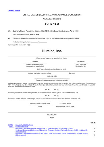 Thumbnail Illumina 10-Q Quarterly Report FY 