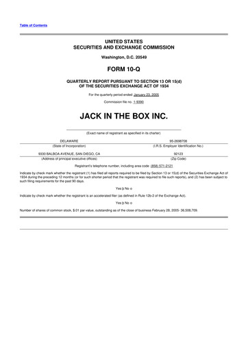 Thumbnail Jack in the Box
 10-Q Quarterly Report FY 