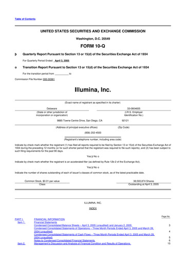 Thumbnail Illumina 10-Q Quarterly Report FY 