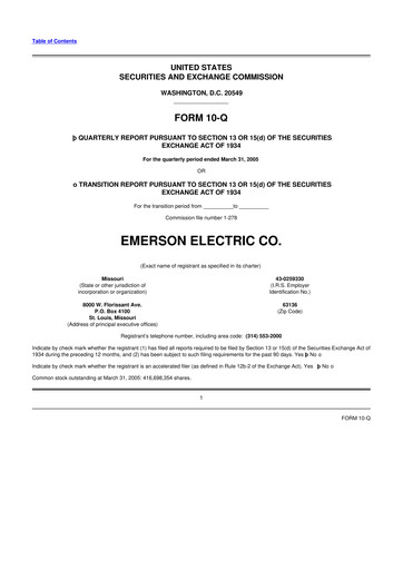 Thumbnail Emerson 10-Q Quarterly Report FY 