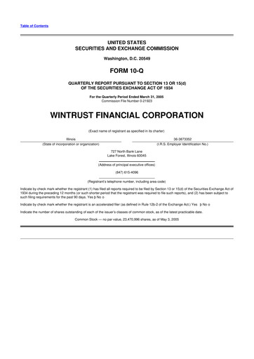 Vorschaubild Wintrust Financial 10-Q Quartalsbericht  