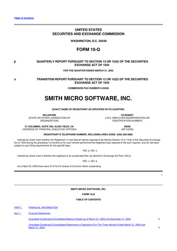 Thumbnail Smith Micro Software
 10-Q Quarterly Report FY 