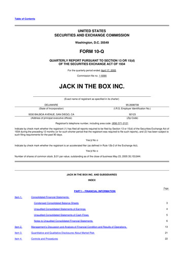 Thumbnail Jack in the Box
 10-Q Quarterly Report FY 