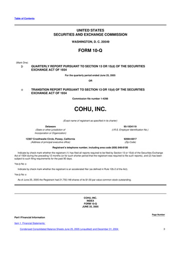 Thumbnail Cohu 10-Q Quarterly Report FY 
