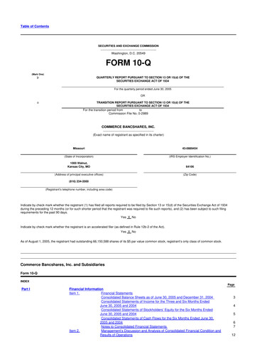Vorschaubild Commerce Bancshares
 10-Q Quartalsbericht  