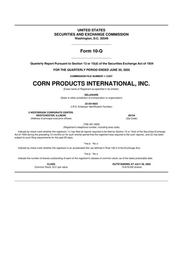 Thumbnail Ingredion 10-Q Quarterly Report FY 