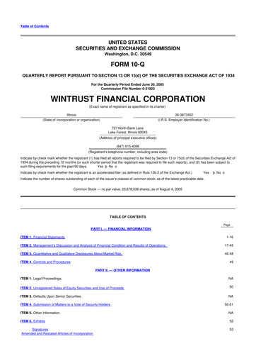 Vorschaubild Wintrust Financial 10-Q Quartalsbericht  