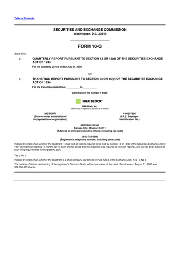 Thumbnail H&R Block
 10-Q Quarterly Report FY 