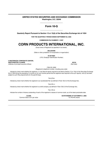 Thumbnail Ingredion 10-Q Quarterly Report FY 