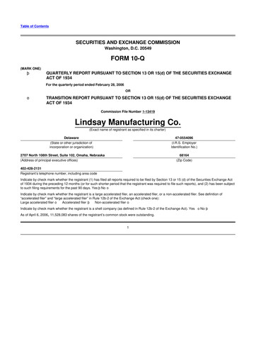 Thumbnail Lindsay Corporation
 10-Q Quarterly Report FY 