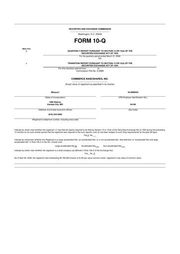 Vorschaubild Commerce Bancshares
 10-Q Quartalsbericht  
