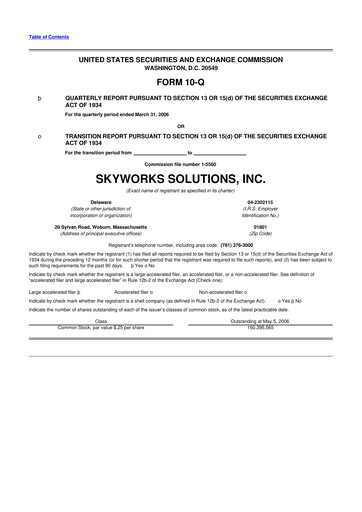 Vorschaubild Skyworks Solutions
 10-Q Quartalsbericht  