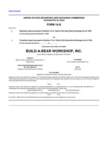 Thumbnail Build-A-Bear Workshop 10-Q Quarterly Report FY 