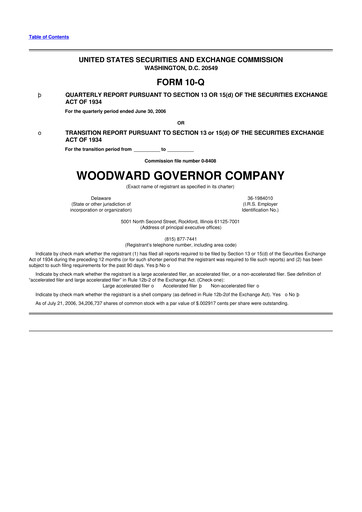 Thumbnail Woodward 10-Q Quarterly Report FY 