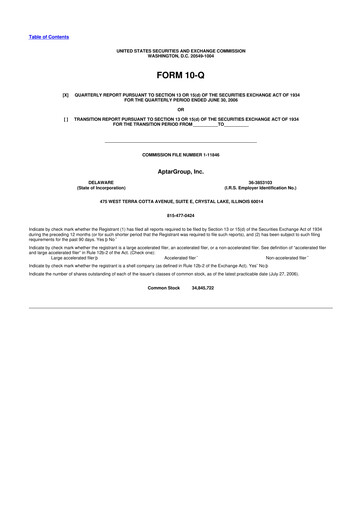 Miniature AptarGroup 10-Q Rapport trimestriel  
