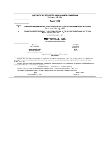 Thumbnail Motorola Solutions
 10-Q Quarterly Report FY 