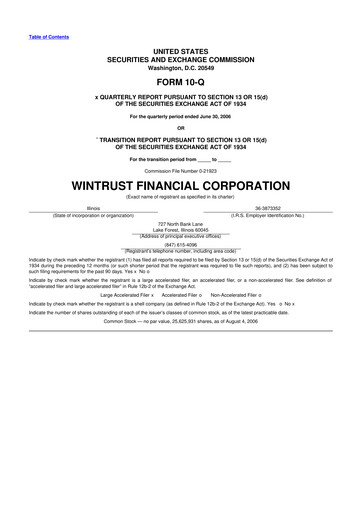 Vorschaubild Wintrust Financial 10-Q Quartalsbericht  