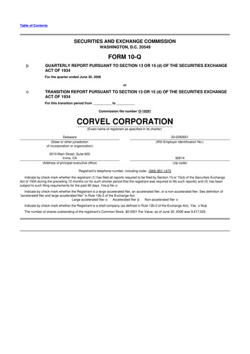 Thumbnail CorVel Corporation
 10-Q Quarterly Report FY 