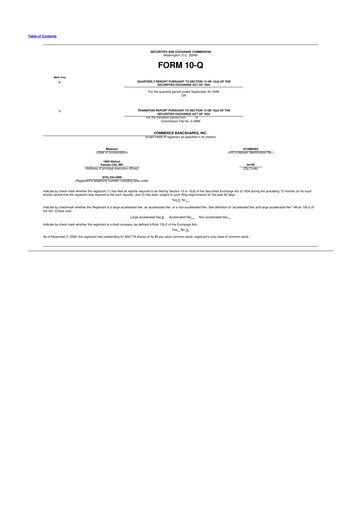 Vorschaubild Commerce Bancshares
 10-Q Quartalsbericht  