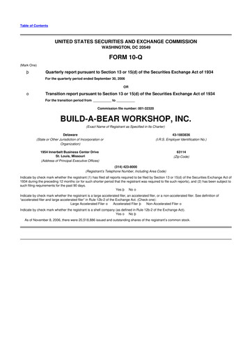 Thumbnail Build-A-Bear Workshop 10-Q Quarterly Report FY 