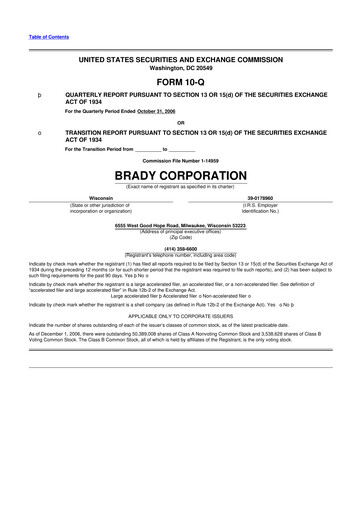 Thumbnail Brady Corporation 10-Q Quarterly Report FY 