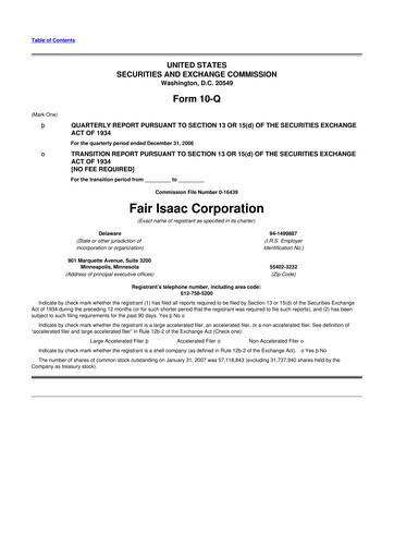 Thumbnail Fair Isaac (FICO) 10-Q Quarterly Report FY 