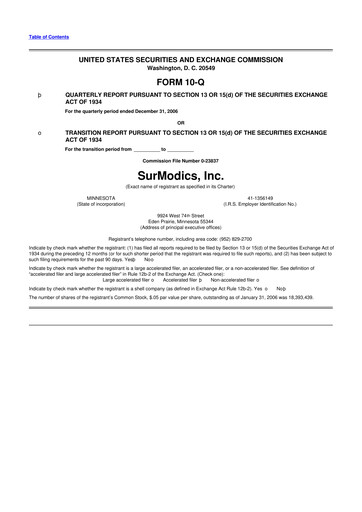 Thumbnail SurModics 10-Q Quarterly Report FY 