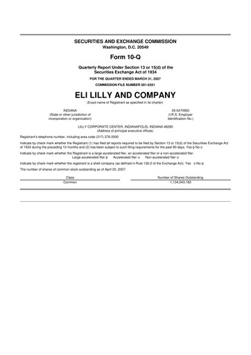 Vorschaubild Eli Lilly 10-Q Quartalsbericht  