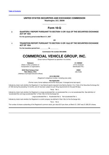 Vorschaubild Commercial Vehicle Group (CVG) 10-Q Quartalsbericht  
