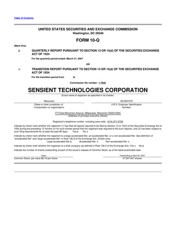 Thumbnail Sensient Technologies
 10-Q Quarterly Report FY 