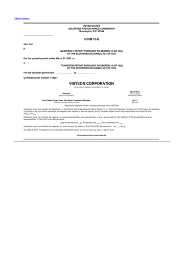 Thumbnail Visteon 10-Q Quarterly Report FY 