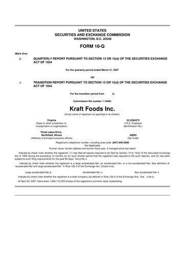 Thumbnail Mondelez International 10-Q Quarterly Report FY 