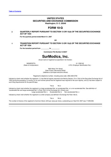 Thumbnail SurModics 10-Q Quarterly Report FY 