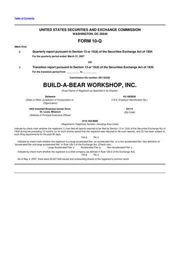 Thumbnail Build-A-Bear Workshop 10-Q Quarterly Report FY 